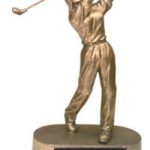 Female Golf Gold Resin Trophy 1