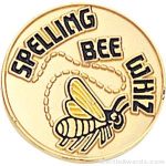 3/4″ Spelling Bee Whiz Round Enameled Lapel Pins 1