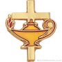 5/8″ Lamp with Cross Custom Lapel Pins 1