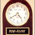 Desktop Clock Award – Rosewood Piano-Finish Desk Clock with Engravable Plate 1