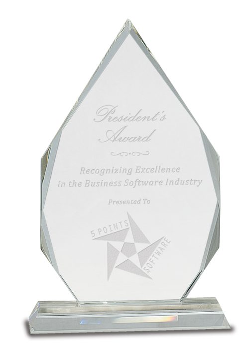 10.5″ Crystal Diamond on Clear Pedestal Base