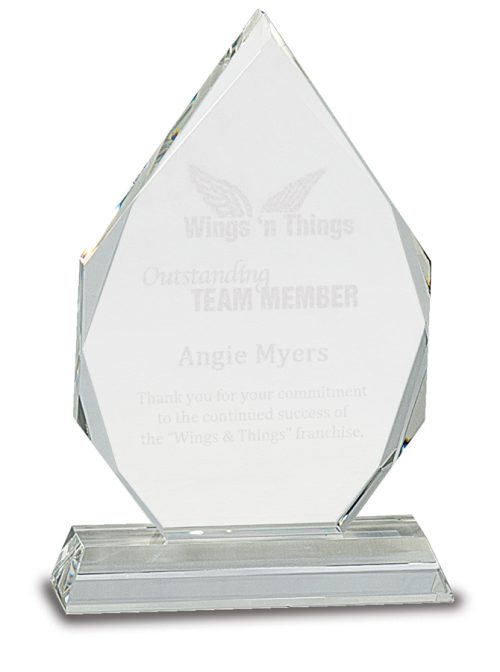 7″ Crystal Diamond on Clear Pedestal Base