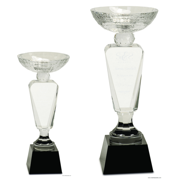 Clear Crystal Cup with Black Pedestal Base