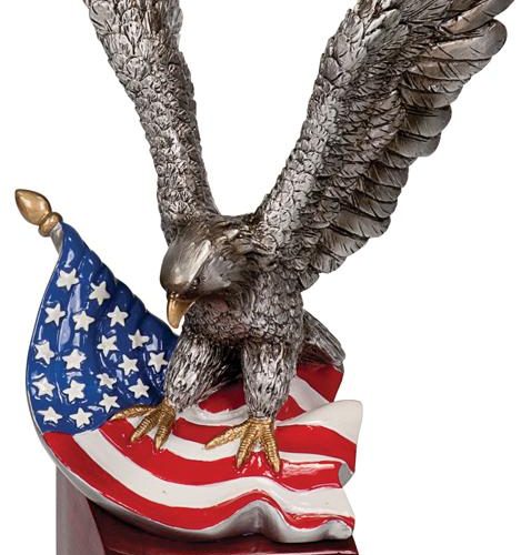 Hand Painted Resin Eagle on Base