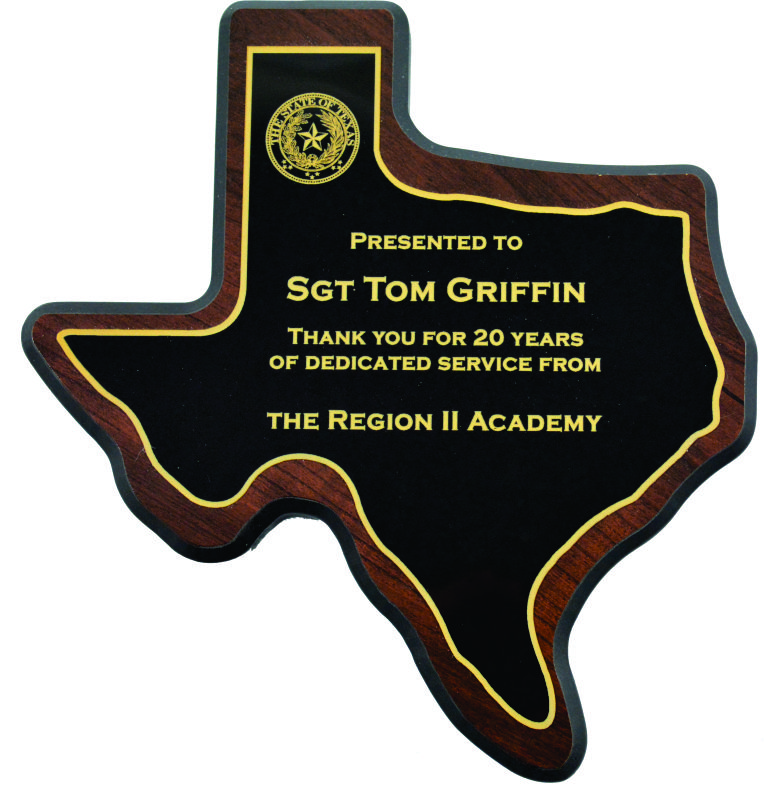 Texas State Shaped Plaque * 4 Sizes Available