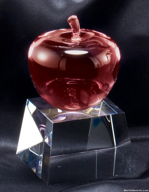 CRYSTAL RED APPLE ON BAS