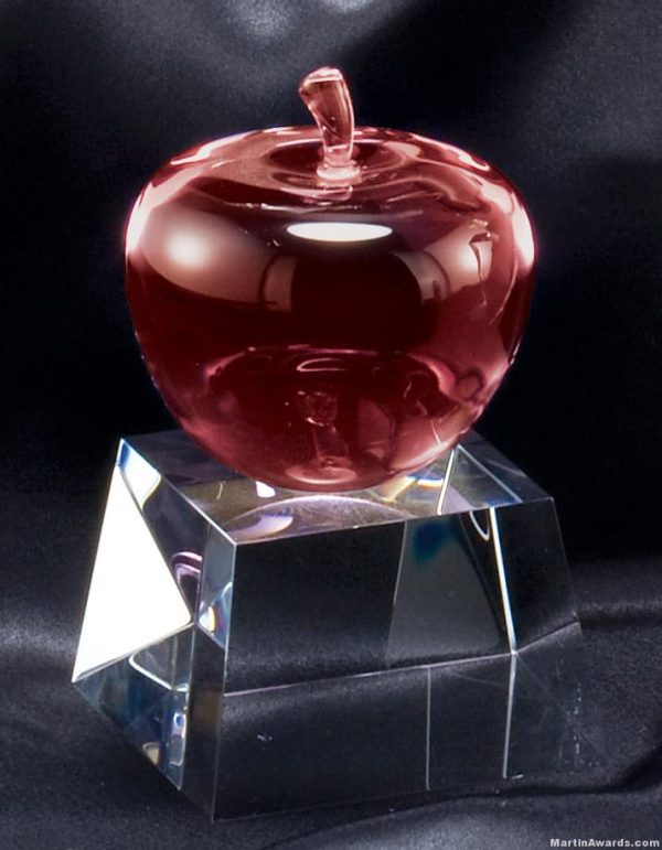 CRYSTAL RED APPLE ON BAS