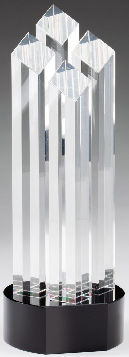 Four column glass transparent award