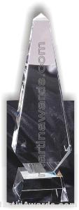 Crystal Glass Awards – 3 1/2″ x 12″ Genuine Prism Optical 1