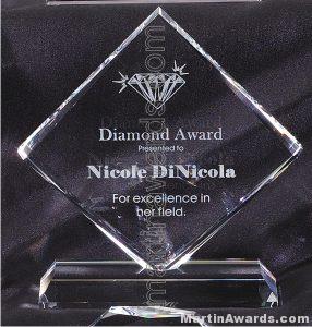 Crystal Glass Awards – 7 1/2″ x 8″ Genuine Prism Optical 1