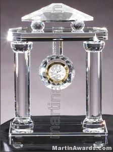 Crystal Glass Awards – 8 1/2″ x 12 1/2″ Genuine Prism Optical Crystal Clock 1