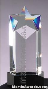 3 1/2″ x 8 1/4″ Genuine Prism Optical Crystal With Black Base Glass Awards 1