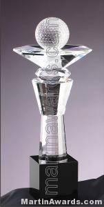 5 1/4″ x 13″ Genuine Prism Optical Crystal Glass Awards With Black Base 1