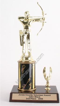 Black Single Column Male Archer With 1 Eagle Trophy 1
