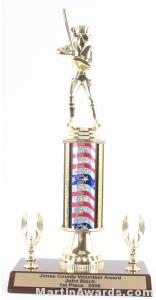 Red/White/Blue Single Column Female Softball With 2 Eagles Trophy 1