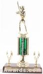 Green Single Column Female Softball With 2 Eagles Trophy 1