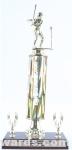 Gold Single Column Female T-Ball With 2 Eagles Trophy 1