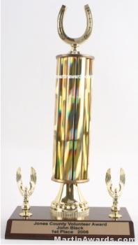 Gold Single Column Horseshoe With 1 Eagles Trophy 1