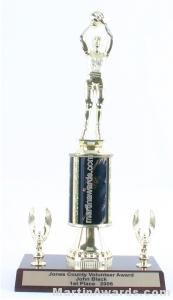 Black Single Column Female Basketball With 2 Eagles Trophy 1