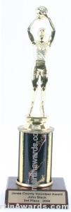 Black Single Column Female Basketball Trophy 1