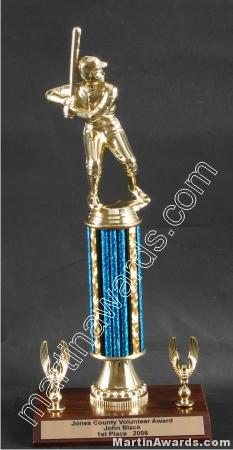 Blue Single Column Male Baseball/Softball With 2 Eagles Trophy 1