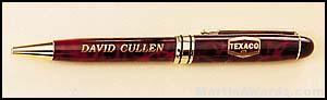 Red Marble Pen with Gold Trim 1