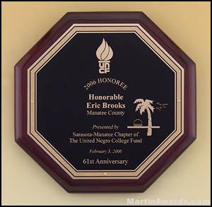 Plaque – Rosewood Stained Octagonal Plaque 1