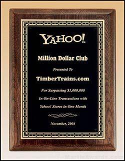 Plaque – Walnut Piano Finish Plaques with Link Design Border Plate 1