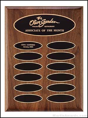 Plaque – Walnut Perpetual Plaques with Elliptical Plates 1