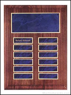 Plaque – American Walnut Perpetual Plaques with Sapphire Marble Finish 1