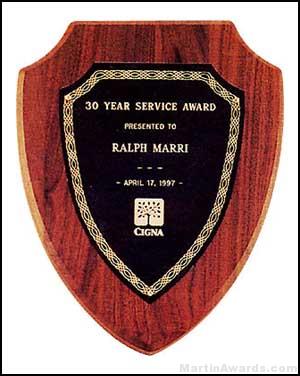 Plaque – American Walnut Plaque Shield Shape 1