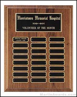 Plaque – American Walnut Perpetual Plaques with Black Brass Plates 1