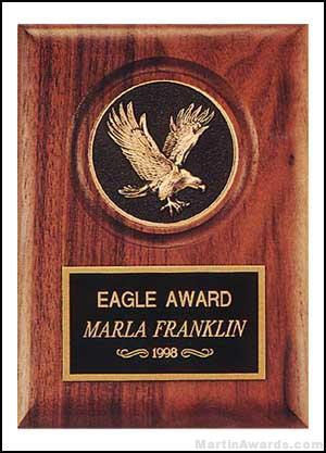 Plaque – Walnut Stained Plaques with Cast Eagle Medallion 1