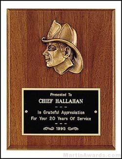 Plaque – Fireman Award Plaques with Cast Fireman 1