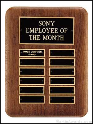 Plaque – American Walnut Perpetual Plaques with Black Brass Plates 1