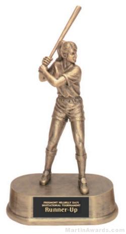 Female Softball Gold Resin Trophies 1