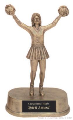 Cheerleader Gold Resin Trophy 1
