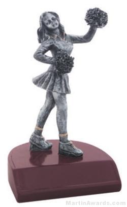 Cheerleader Silver Resin Trophy 1