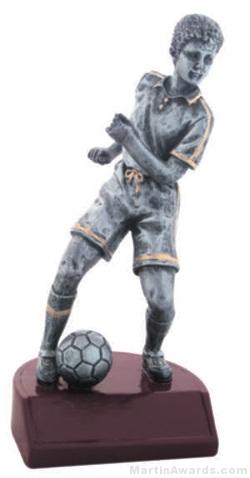 Male Soccer Silver Resin Trophy 1