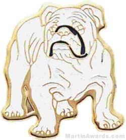 7/8″ Enameled Bull Dog Mascot Pin 1