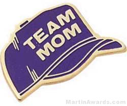 7/8″ Etched Soft Enamel Team Mom Chenille Letter Pin 1