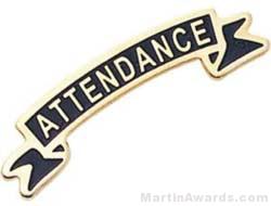 1 3/8″ Etched Soft Enamel Attendance Chenille Letter Pin 1