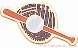 1″ Etched Soft Enamel Glove, Baseball, Bat Chenille Letter Pin 1
