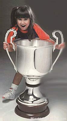Trophy Cup On Wood Base: 36″ 1