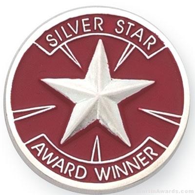 1″ Silver Star Award Lapel Pin 1
