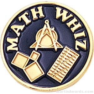 3/4″ Math Whiz Round Enameled Lapel Pins 1