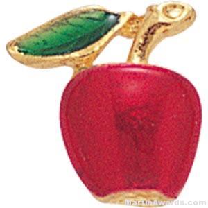 3/8″ Apple Shaped Enameled Custom Lapel Pins 1