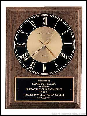 Clock Plaque Award – American Walnut Wall Clock Plaque Award 1