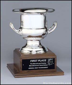 Trophy Cup On Solid Walnut Base 1